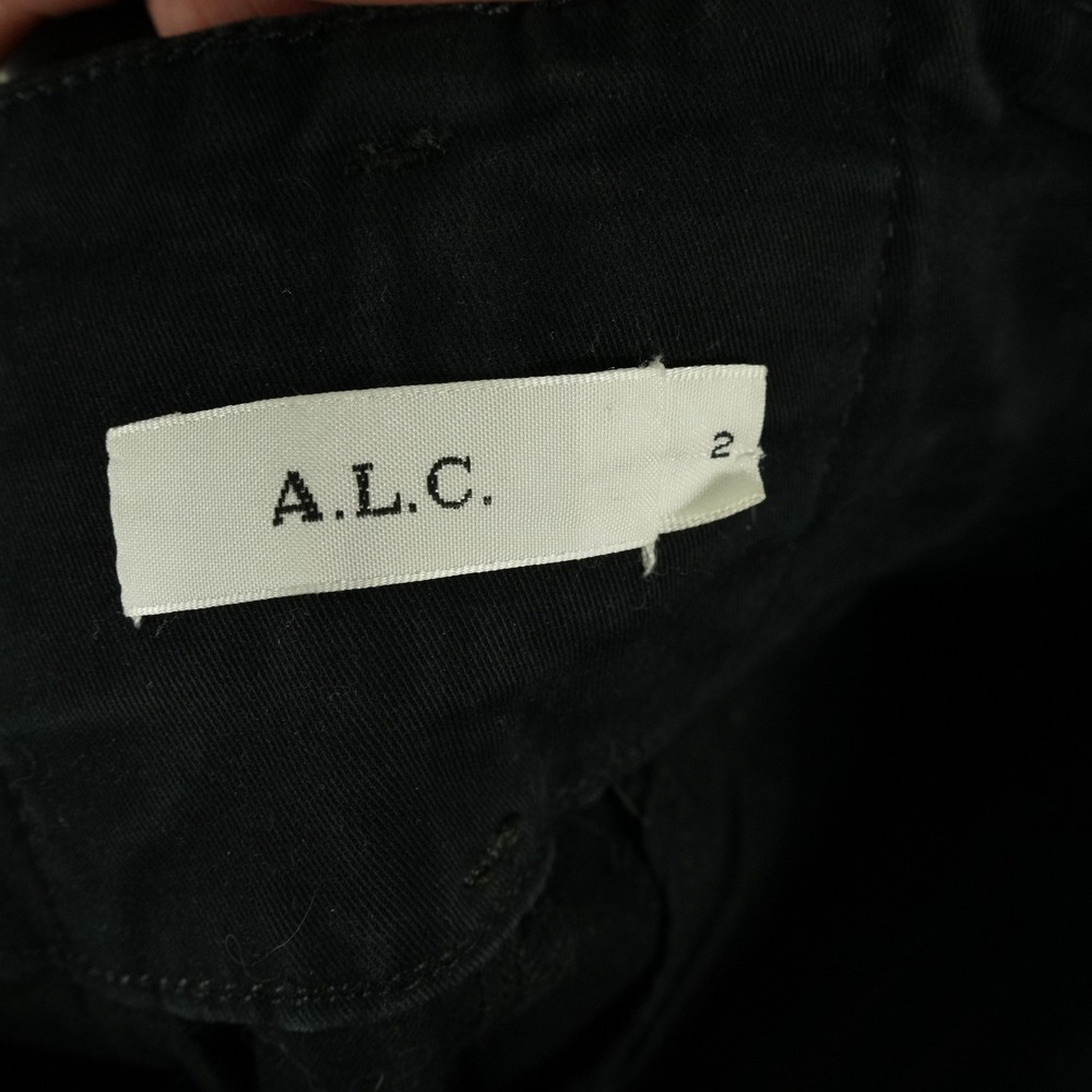 A.L.C. Ezra Twill Pants Womens 2 Black High Rise Button Fly Ankle Zip Skinny - Picture 6 of 10